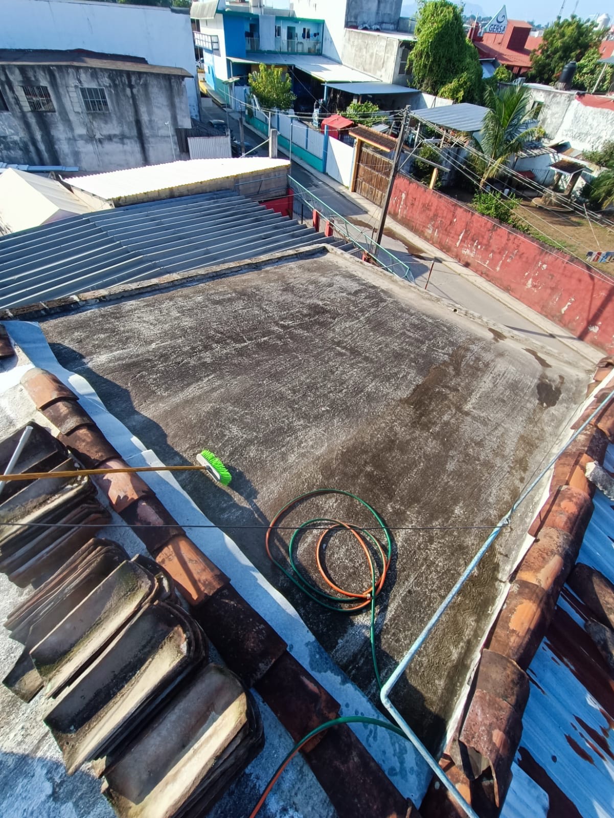 Techo previo al servicio